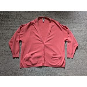 Vintage Saks Fifth Avenue Women's Cardigan Pink - Sz Large Made In USA READ!